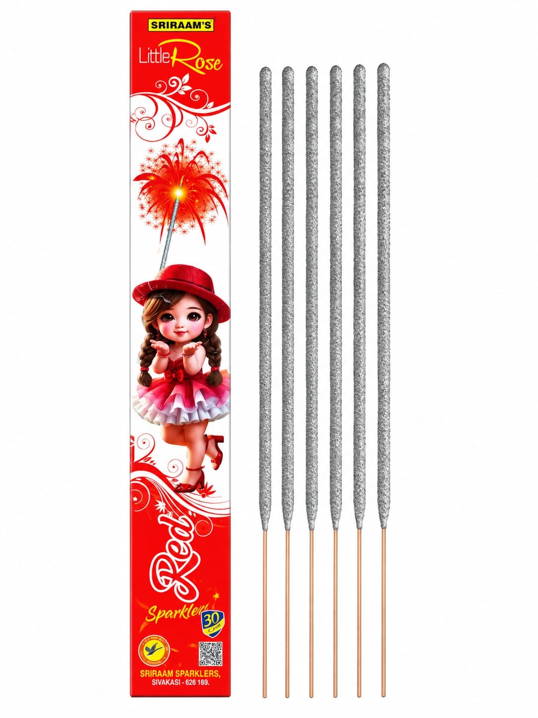 30 Cm Red Sparklers (5 Pcs)